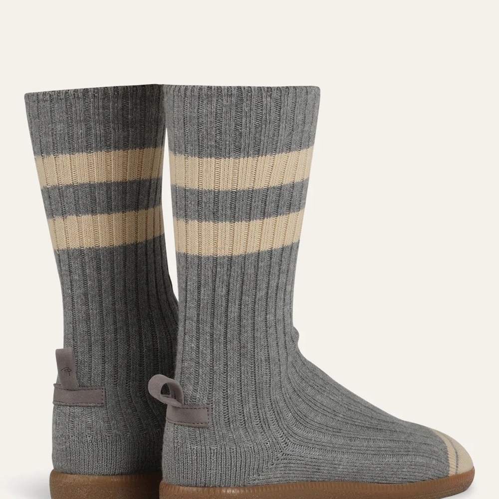 Gray and Cream Women's Casual shoe Socks